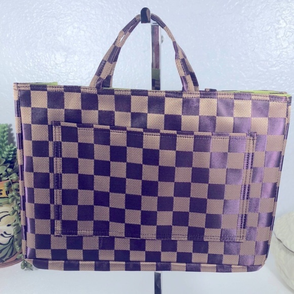 ORGANIZER PLAID BROWN MINI BAG COSMETIC